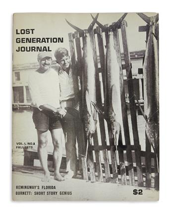 (HEMINGWAY, ERNEST.) Wood, Tom; editor. Lost Generation Journal.